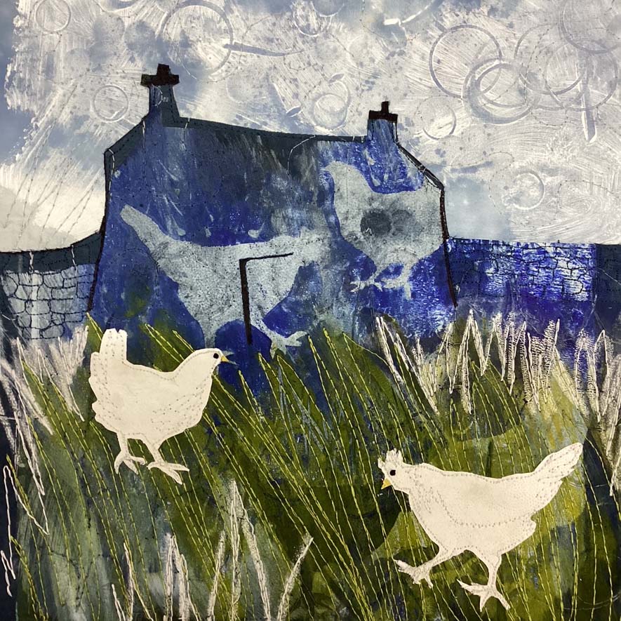 Hens in the Long Grass